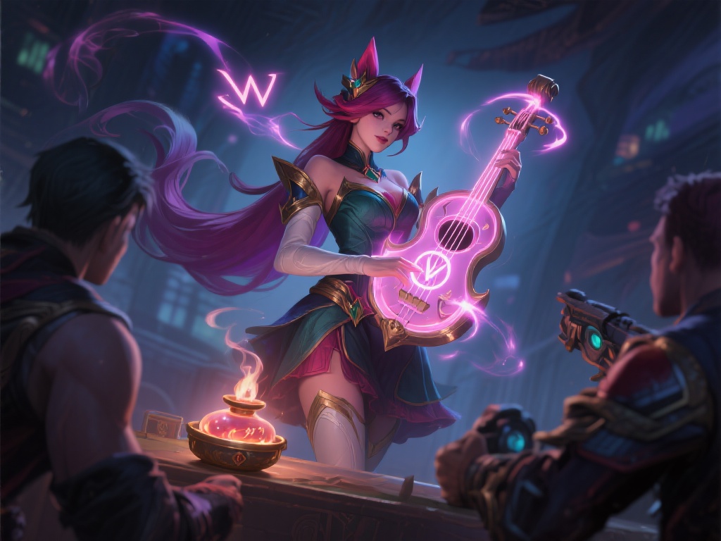 琴女cos:开局就满级W技能,琴女还能这么玩? 以我近期观察的一场排位赛为例,对方的琴女